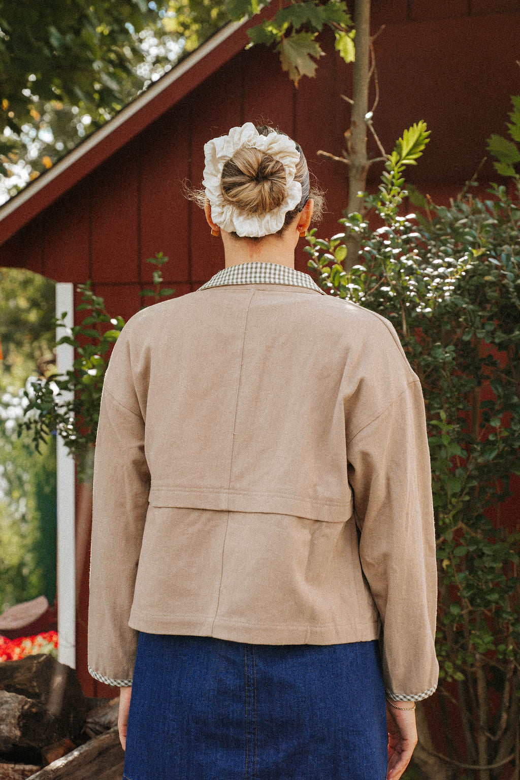 ** PREORDER SHIPS 10/29** Mill Gingham Trim Jacket