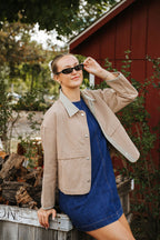 ** PREORDER SHIPS 10/29** Mill Gingham Trim Jacket