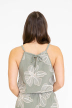 Sage Floral Embroidered Tank
