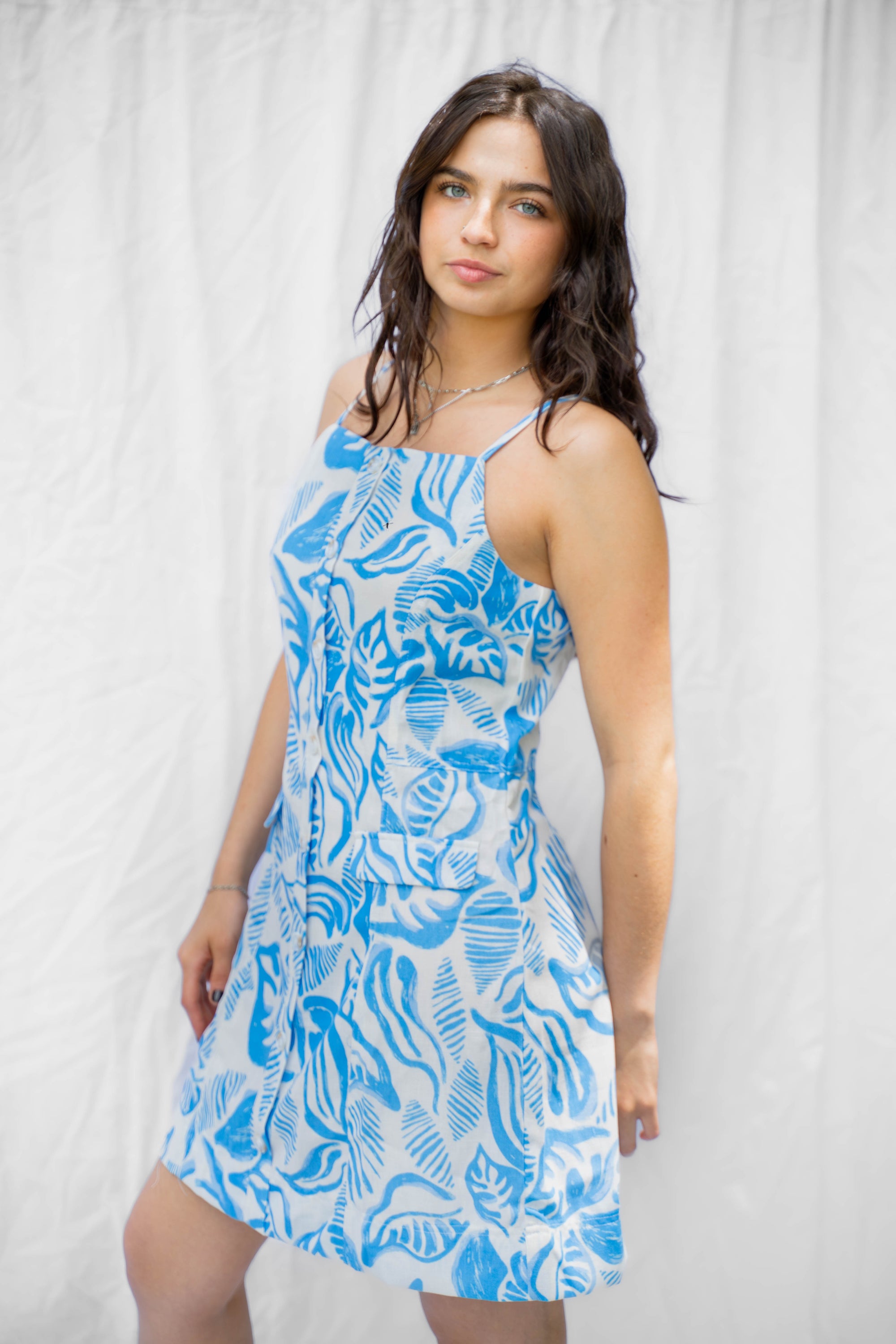 Billie Baby Blue Print Dress