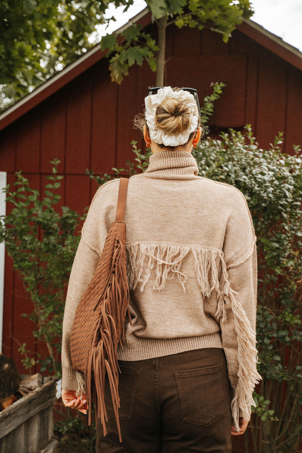 Fringe Turtleneck Sweater