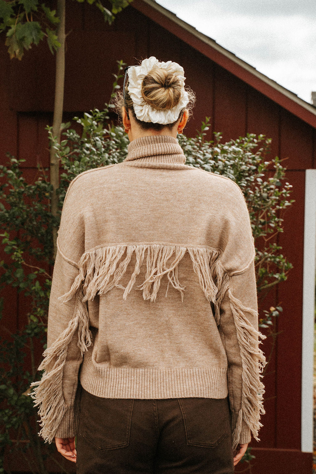 Fringe Turtleneck Sweater