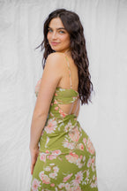 Lucy Sage Green Floral Dress