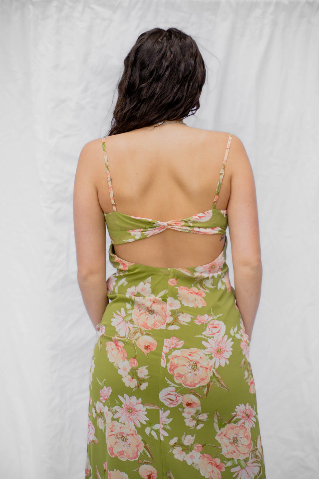 Lucy Sage Green Floral Dress