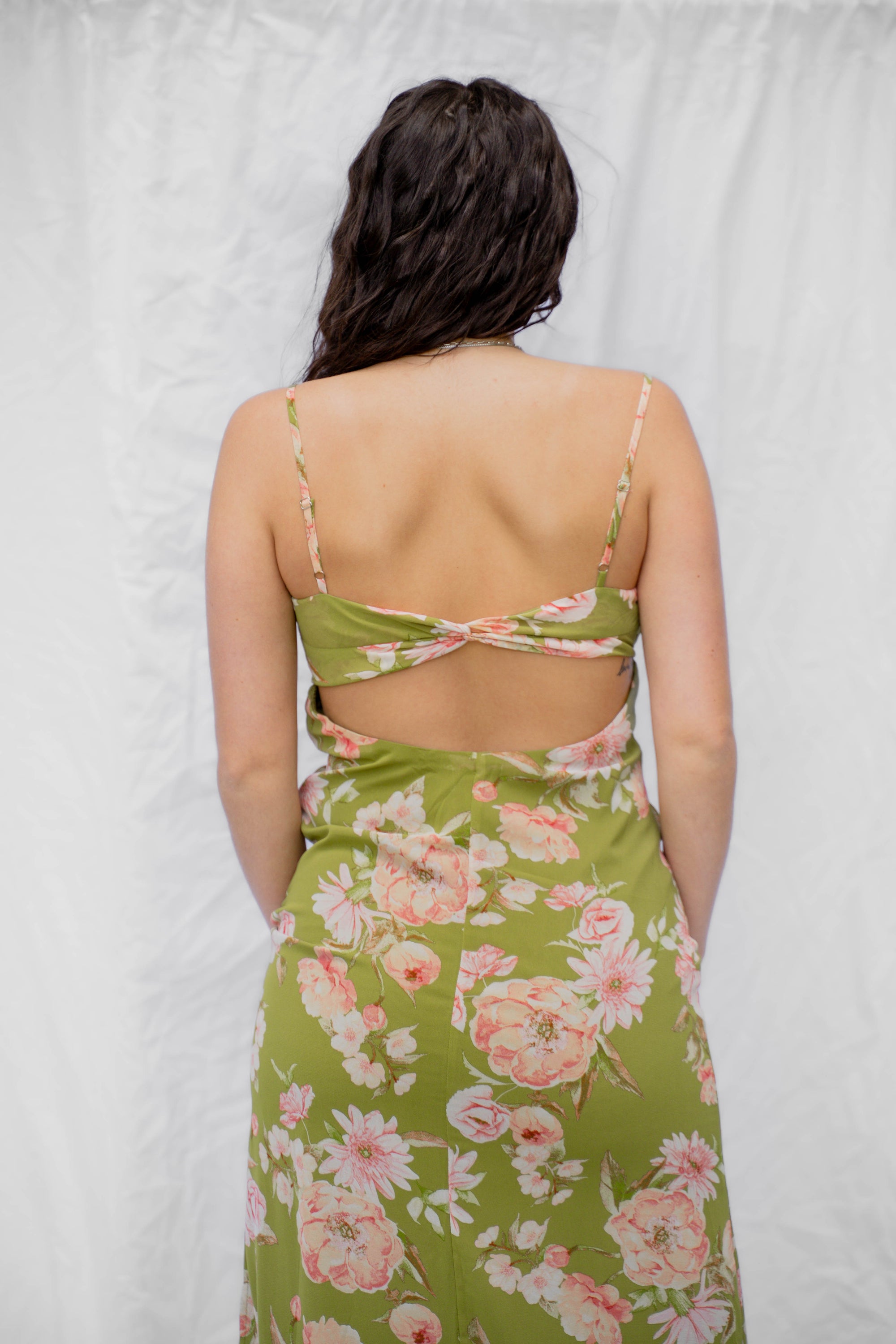 Lucy Sage Green Floral Dress