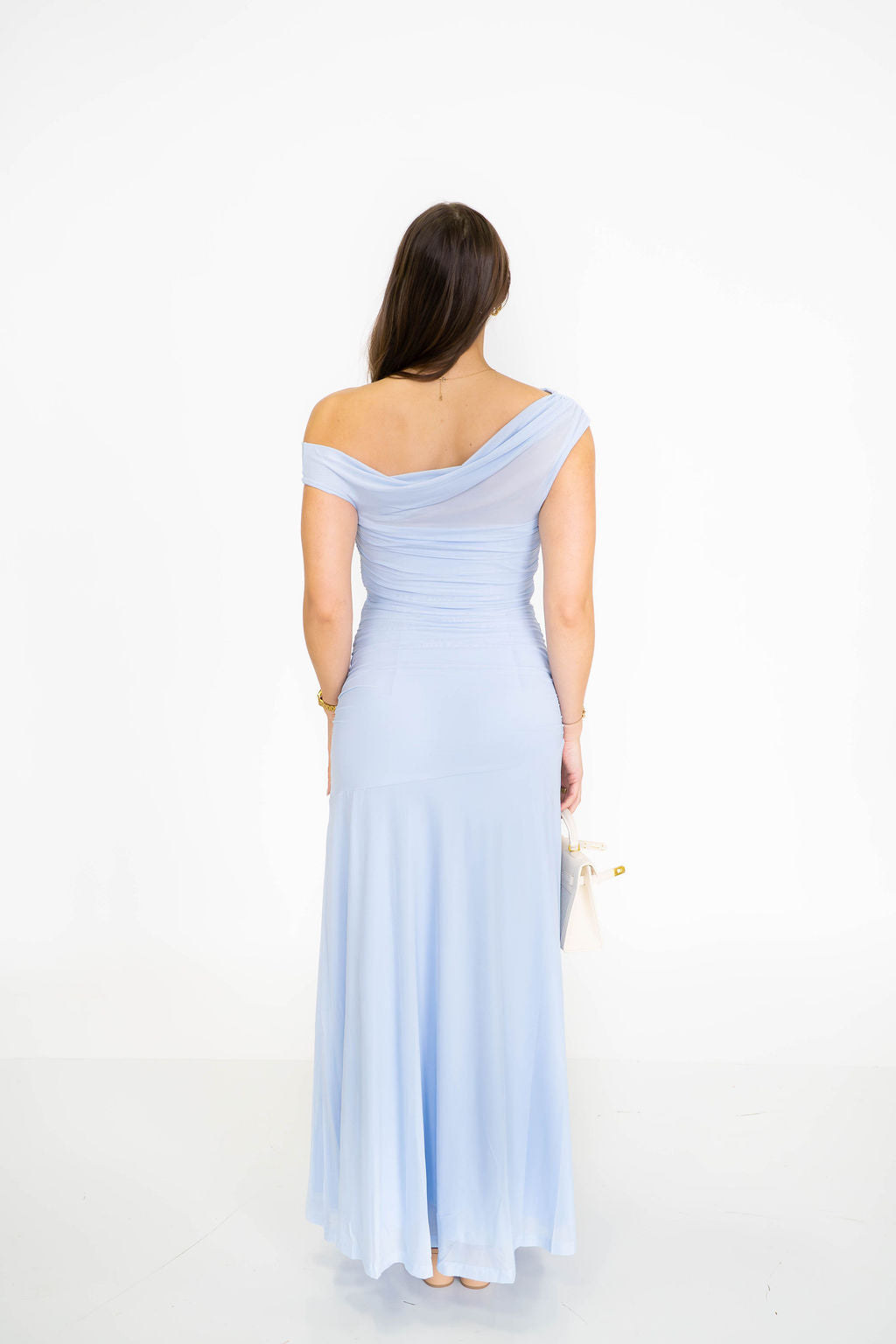 Coastal Blue One Shoulder Maxi