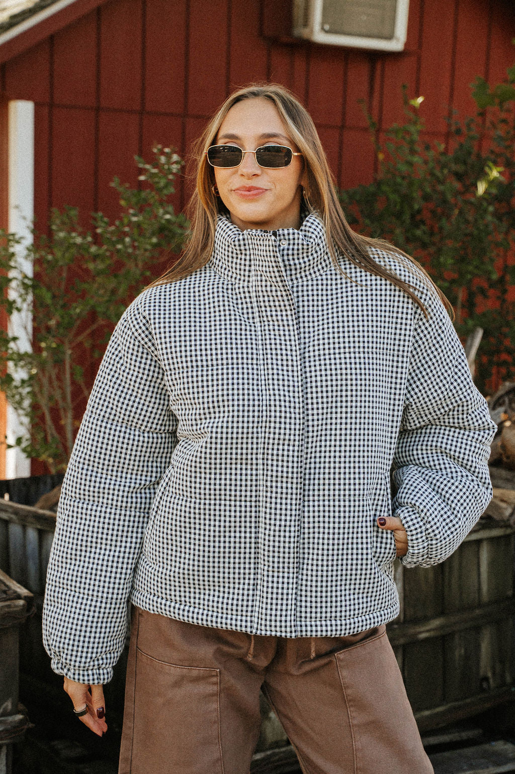 **PREORDER SHIPS 10/29** Morning Black Gingham Trim Jacket