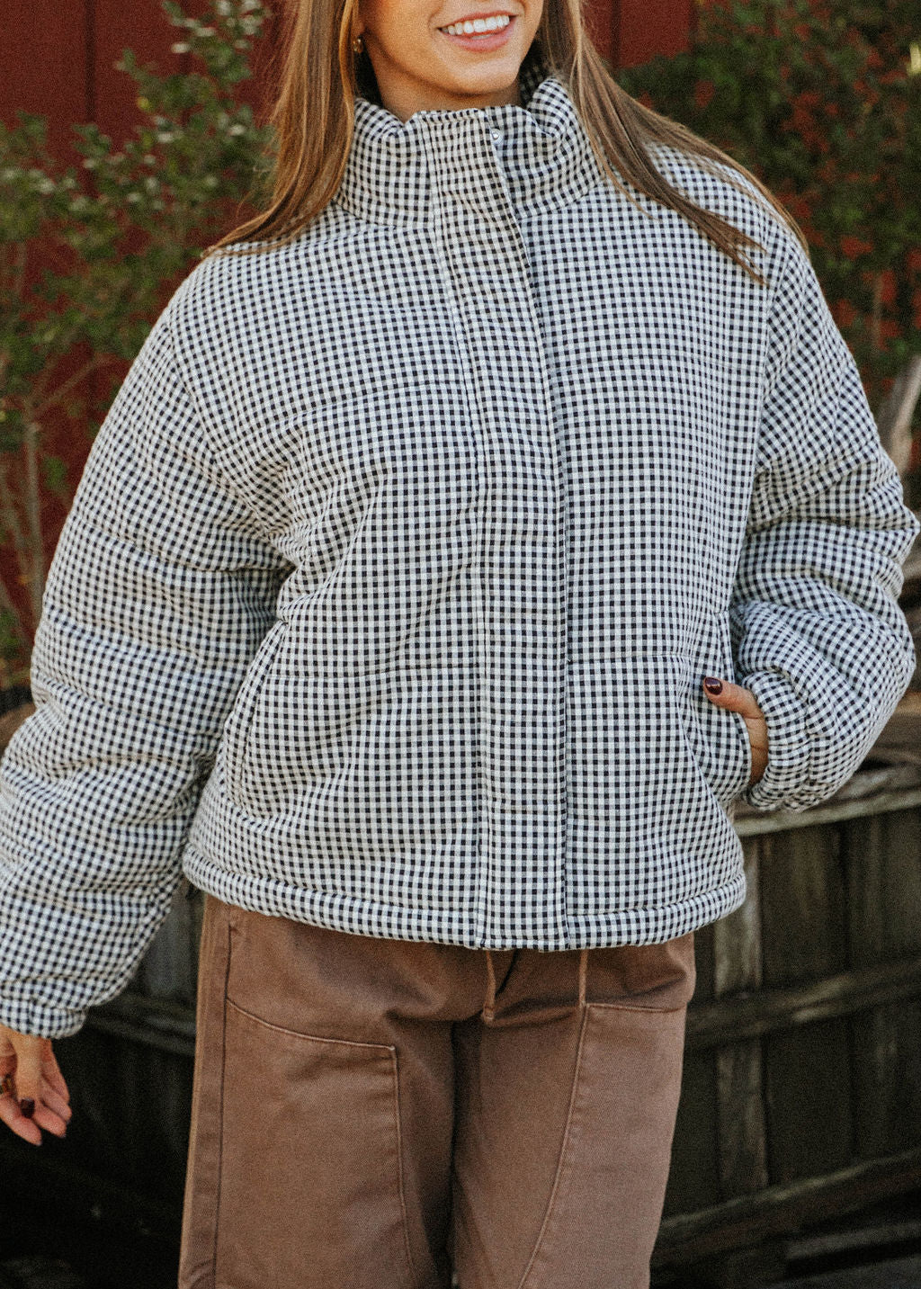 **PREORDER SHIPS 10/29** Morning Black Gingham Trim Jacket