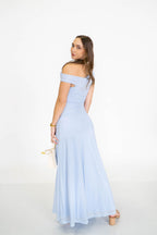 Coastal Blue One Shoulder Maxi