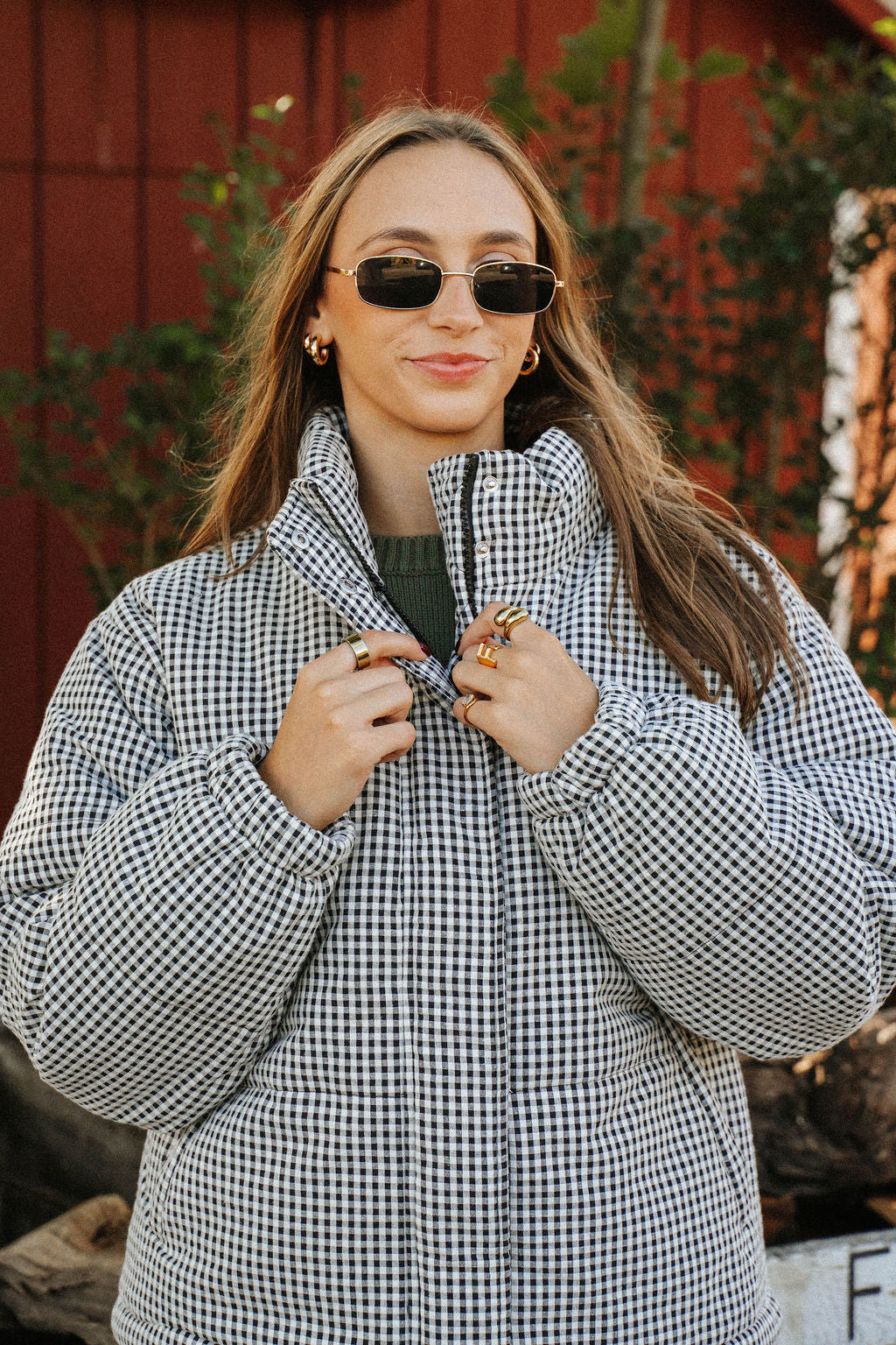 **PREORDER SHIPS 10/29** Morning Black Gingham Trim Jacket