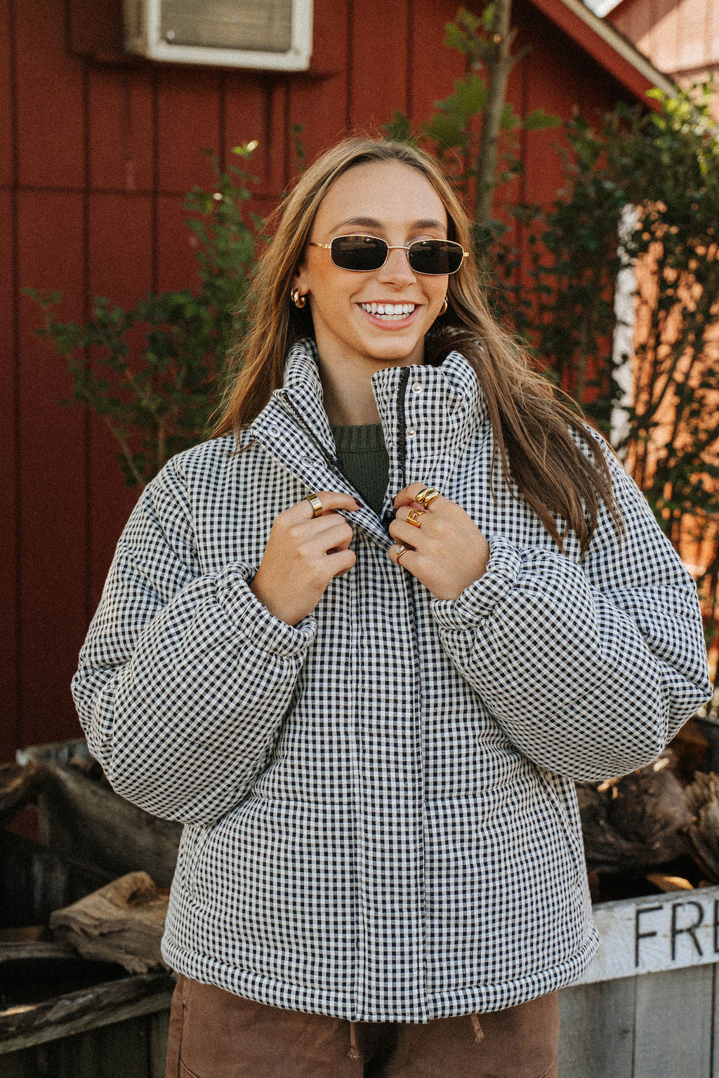 **PREORDER SHIPS 10/29** Morning Black Gingham Trim Jacket