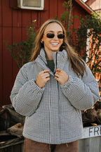 **PREORDER SHIPS 10/29** Morning Black Gingham Trim Jacket