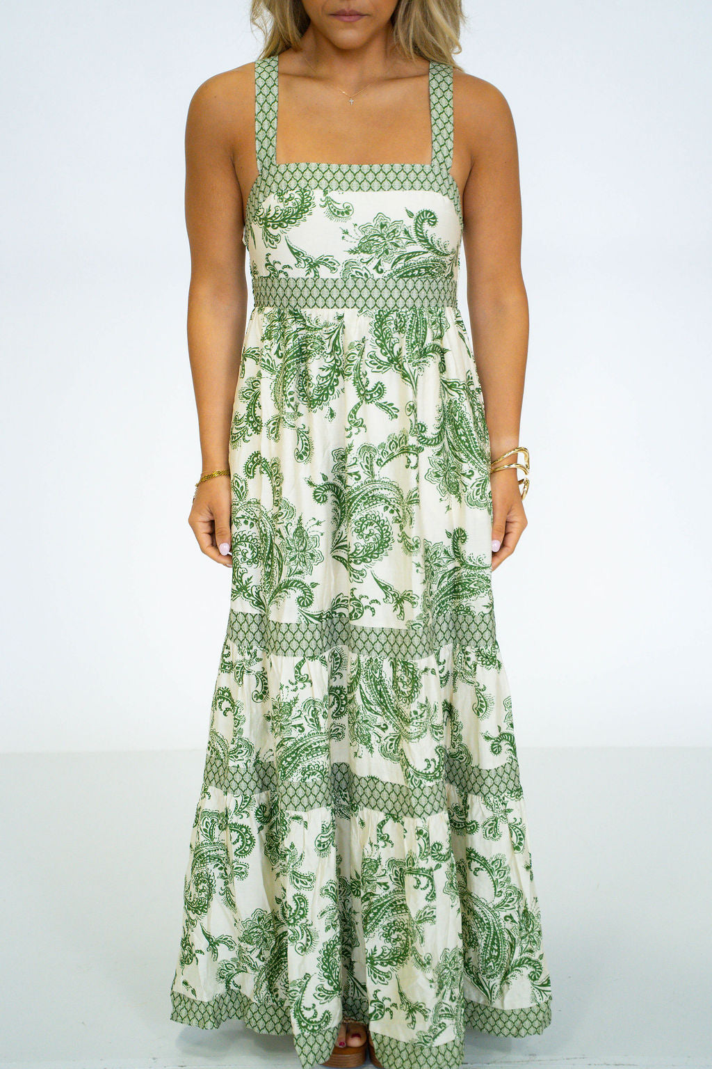 Emerald Paisley Maxi Dress
