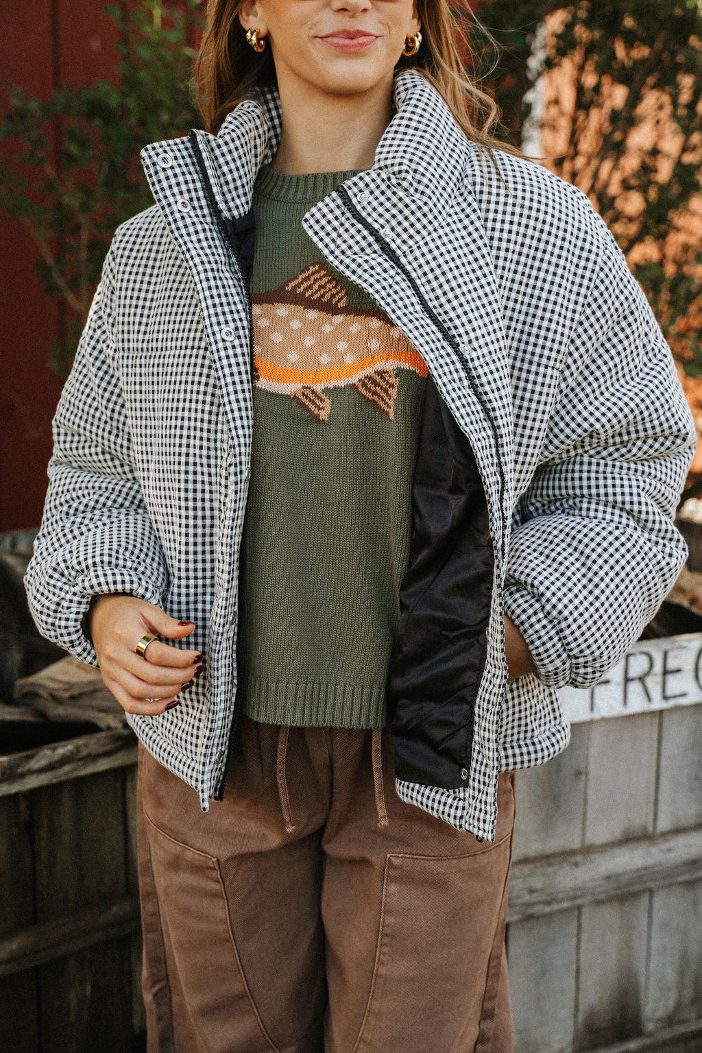 **PREORDER SHIPS 10/29** Morning Black Gingham Trim Jacket