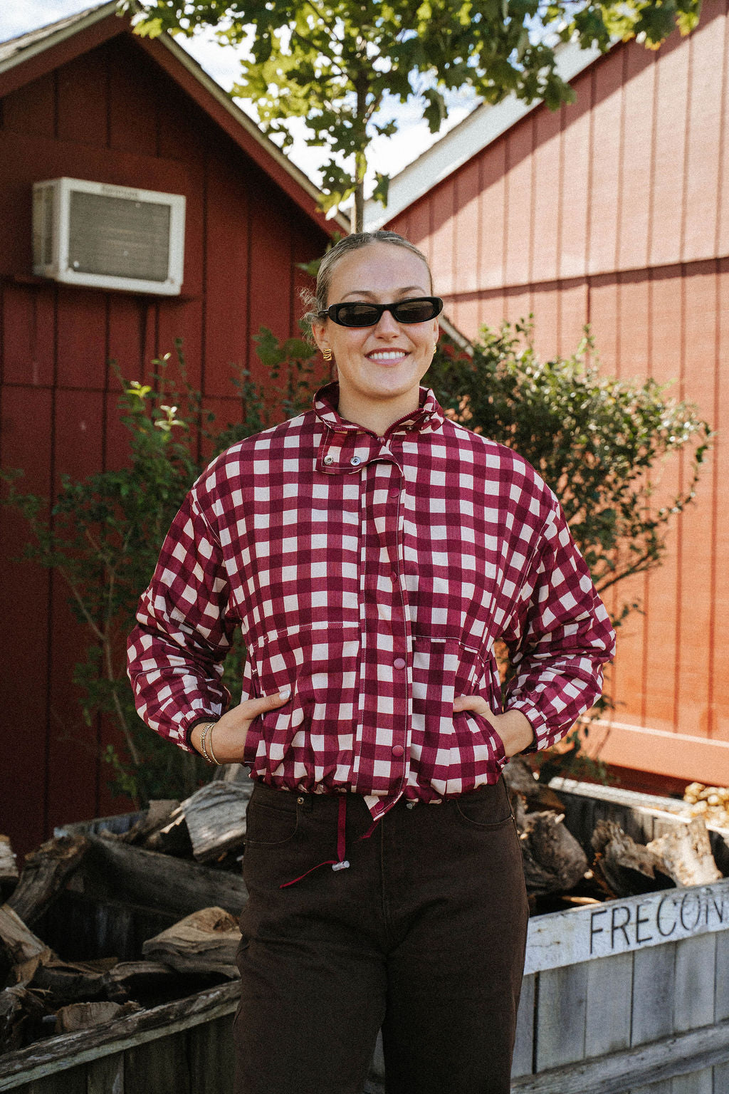 Cranberry Orchard Gingham Jacket