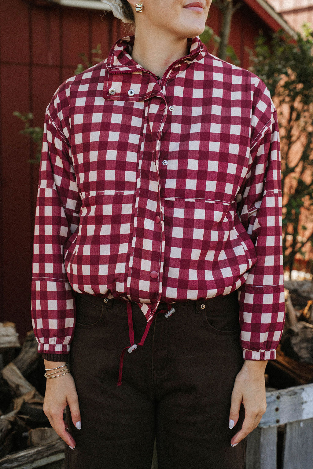 Cranberry Orchard Gingham Jacket
