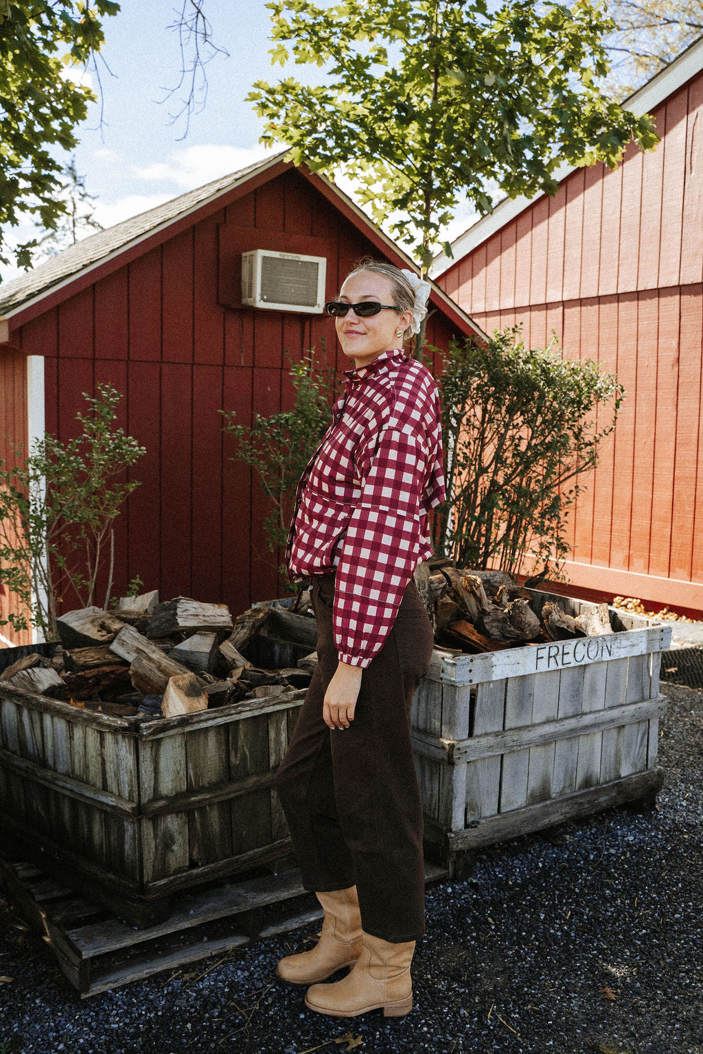 Cranberry Orchard Gingham Jacket