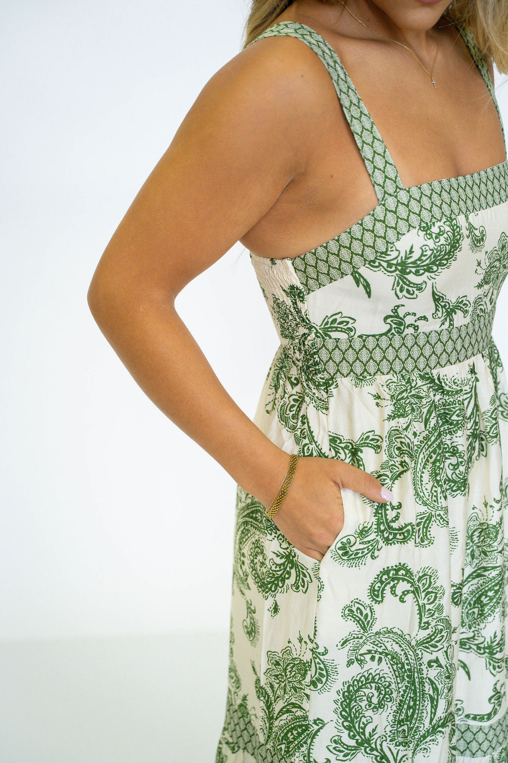 Emerald Paisley Maxi Dress