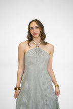 Pier Stripe Halter Dress