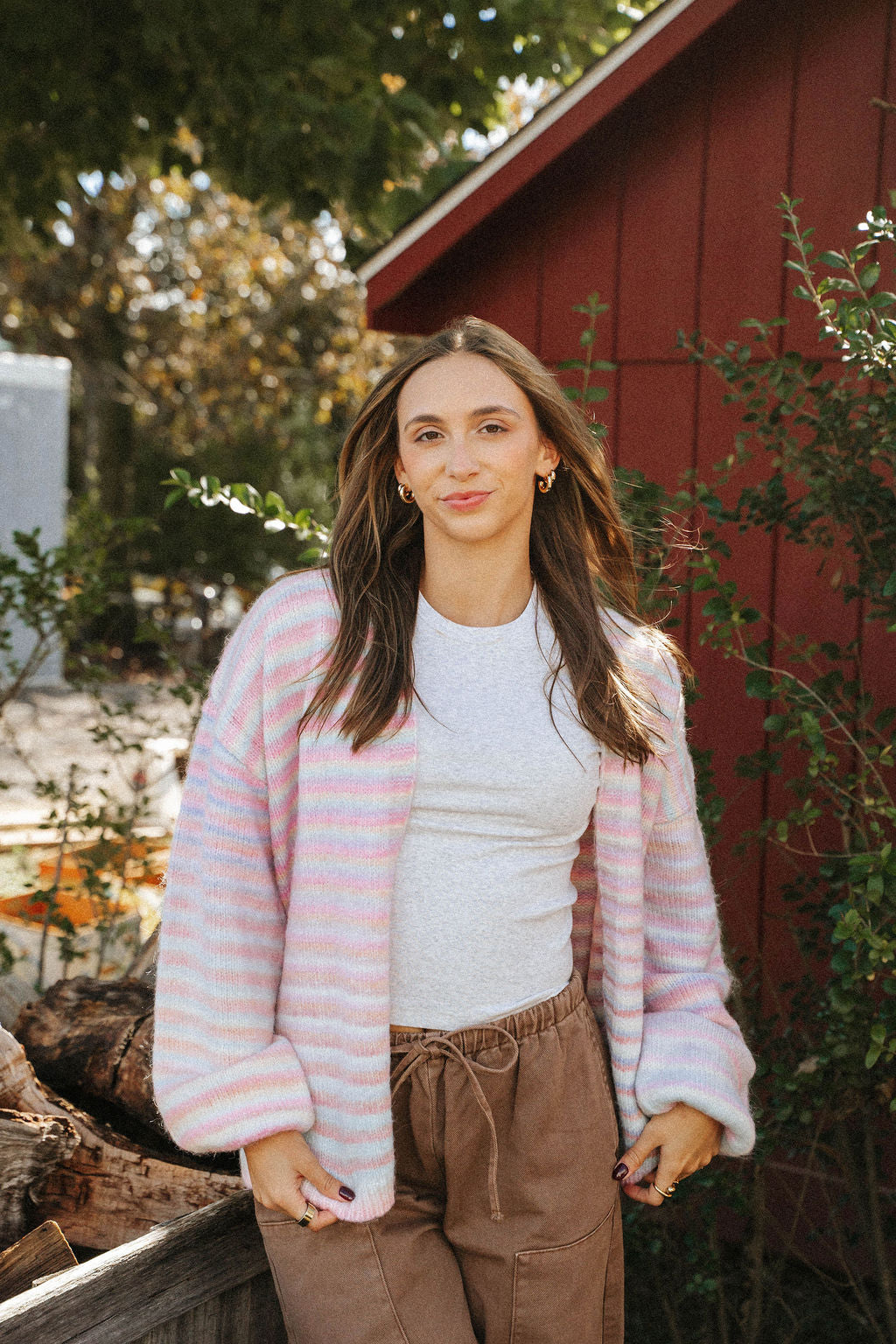 Sugar Rainbow Striped Cardigan