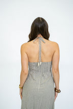 Pier Stripe Halter Dress