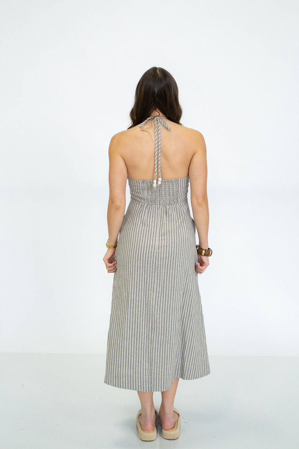 Pier Stripe Halter Dress