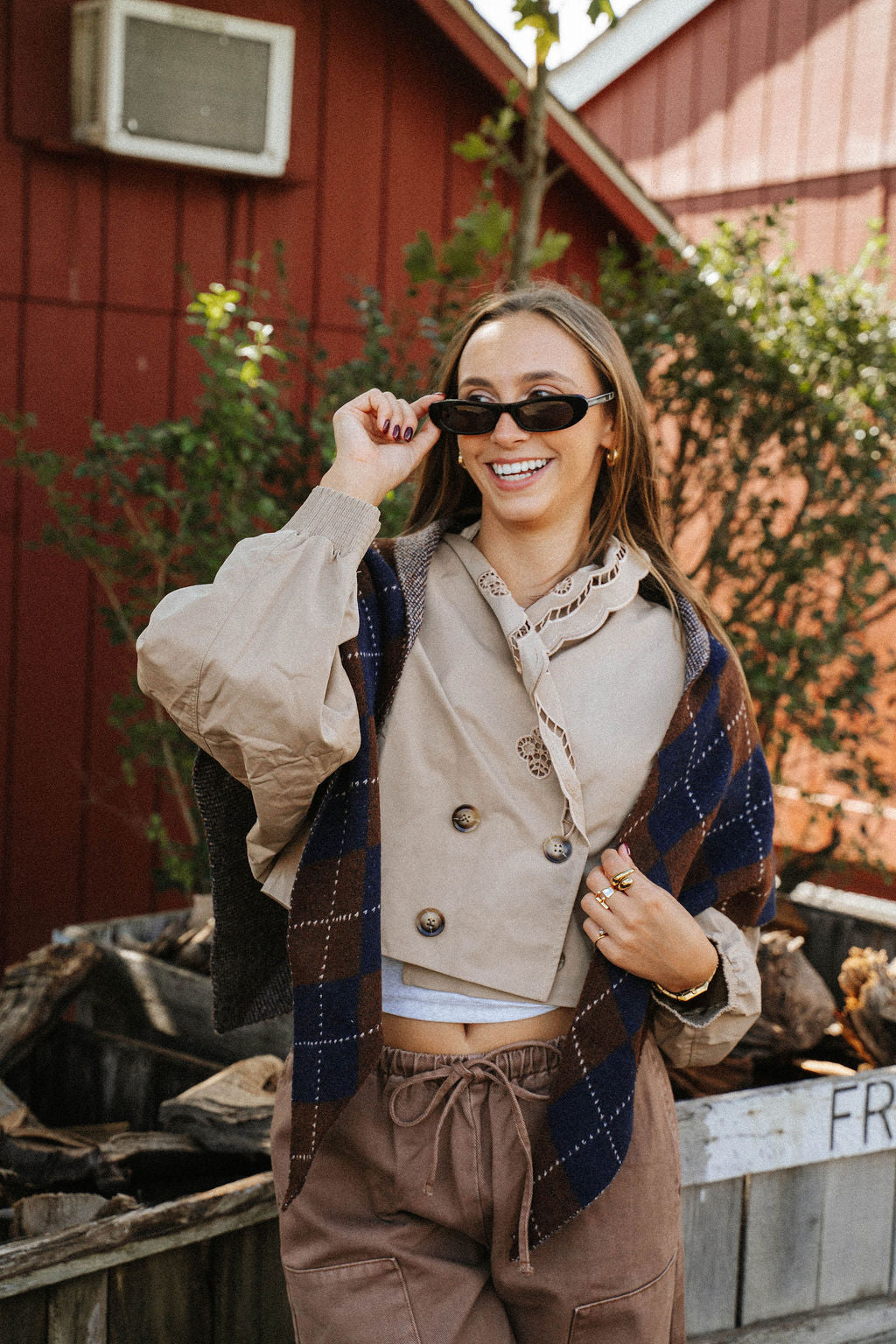Argyle Triangle Knit Scarf