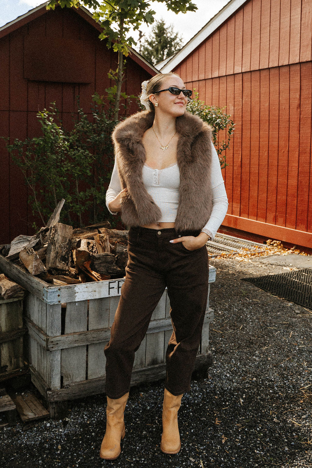 Cider Season Faux Fur Vest