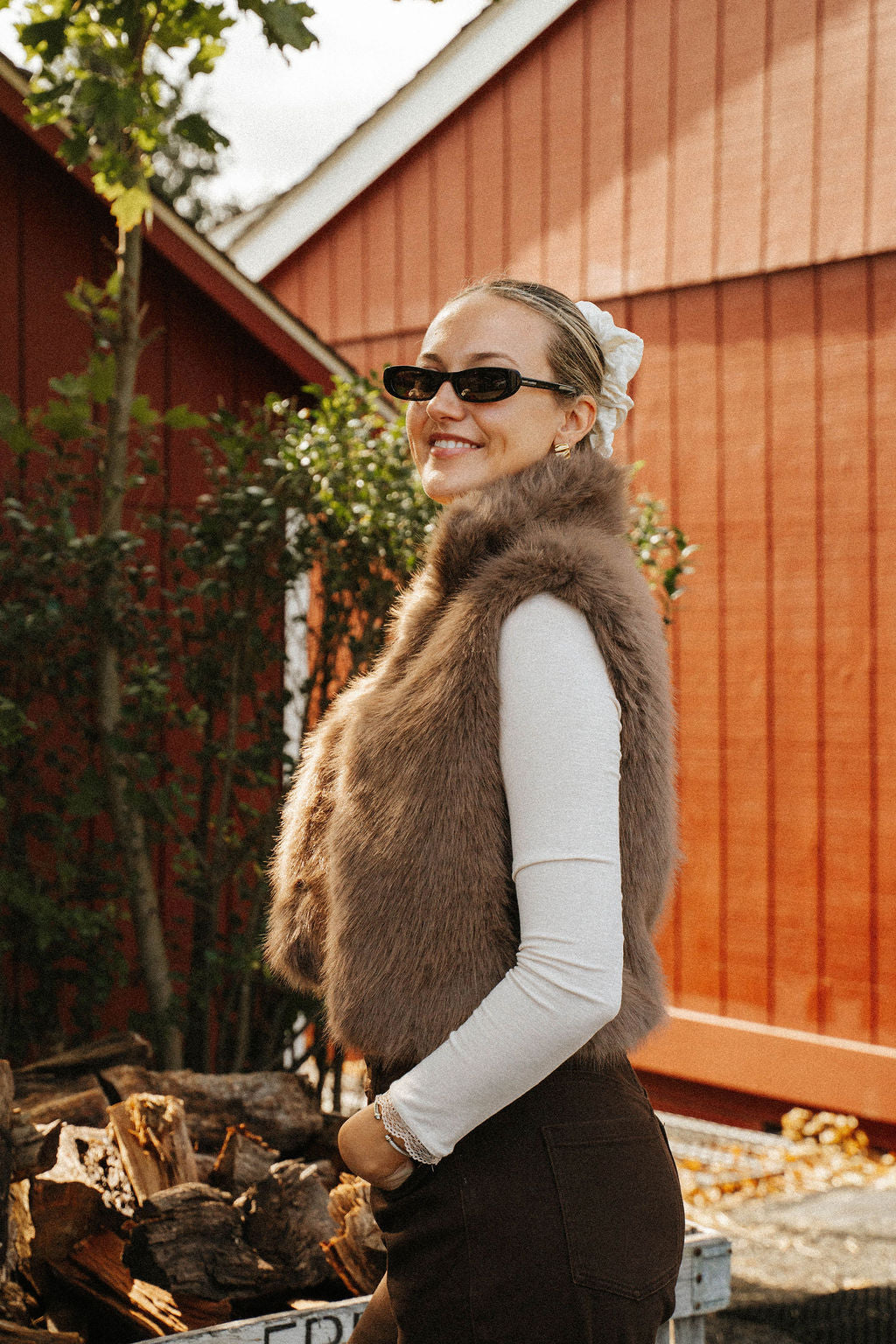 Cider Season Faux Fur Vest