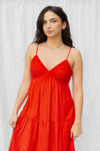 Poppy Crotchet Breast Detail Maxi Dress