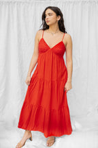 Poppy Crotchet Breast Detail Maxi Dress
