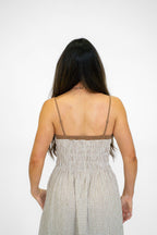 Sand Gingham Smocked Maxi