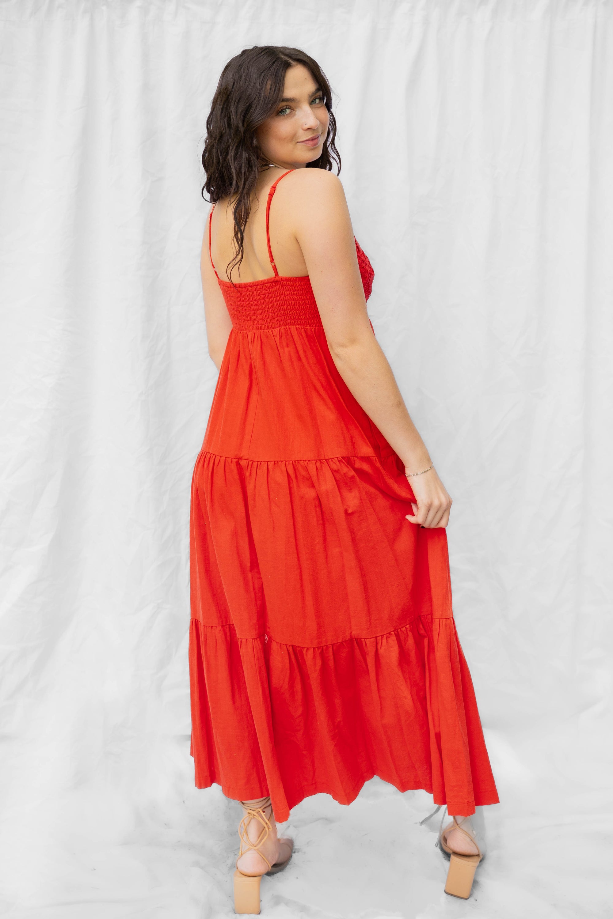 Poppy Crotchet Breast Detail Maxi Dress