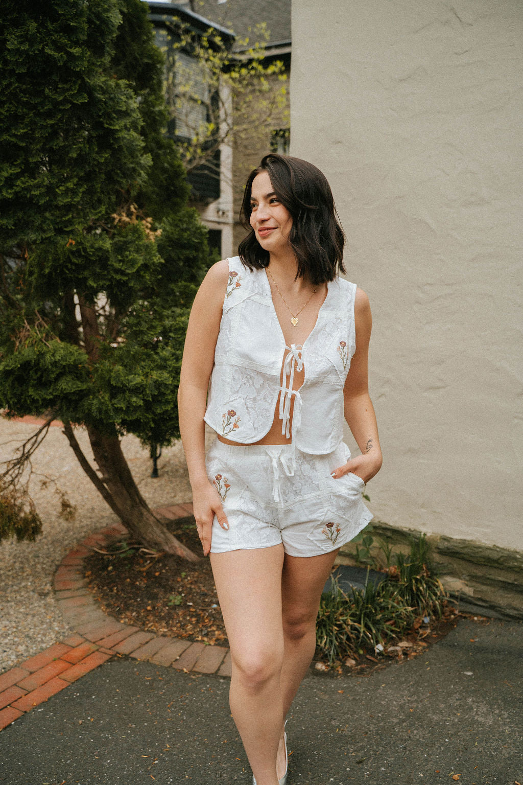 Wildflower Lace Tie Vest