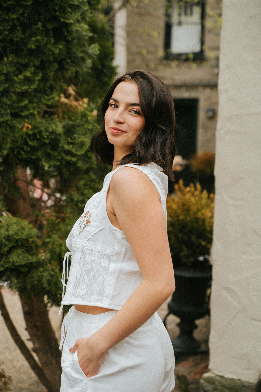 Wildflower Lace Tie Vest