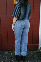 Sunday Shoreline Top- Navy/Dark Grey