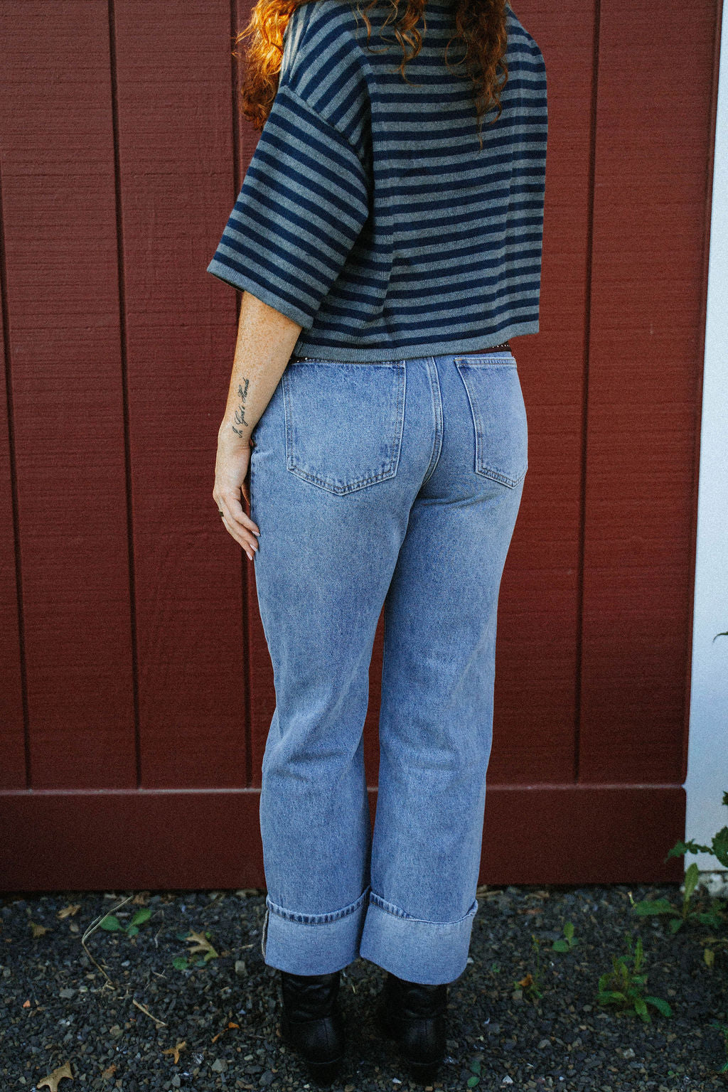 Sunday Shoreline Top- Navy/Dark Grey