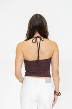Coastal Beaded Halter- Chocolate