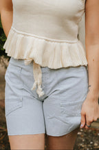 Harbor Stripe Utility Shorts