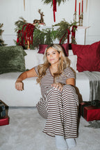 Striped Lounge Pants- Cocoa and Cream