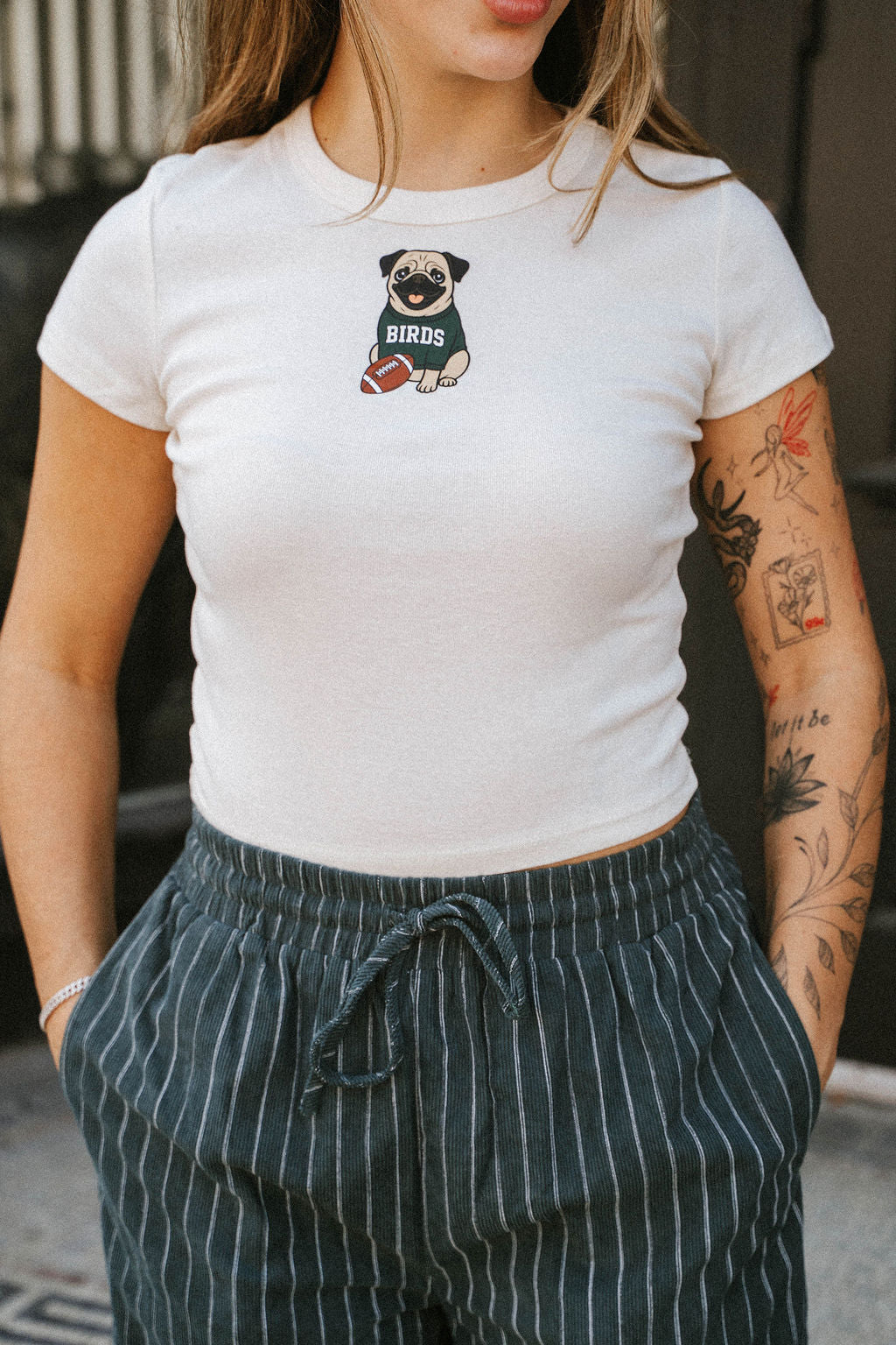 Birds Pug Baby Tee