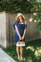 Coastline Stripe Cardigan- Cobalt Blue