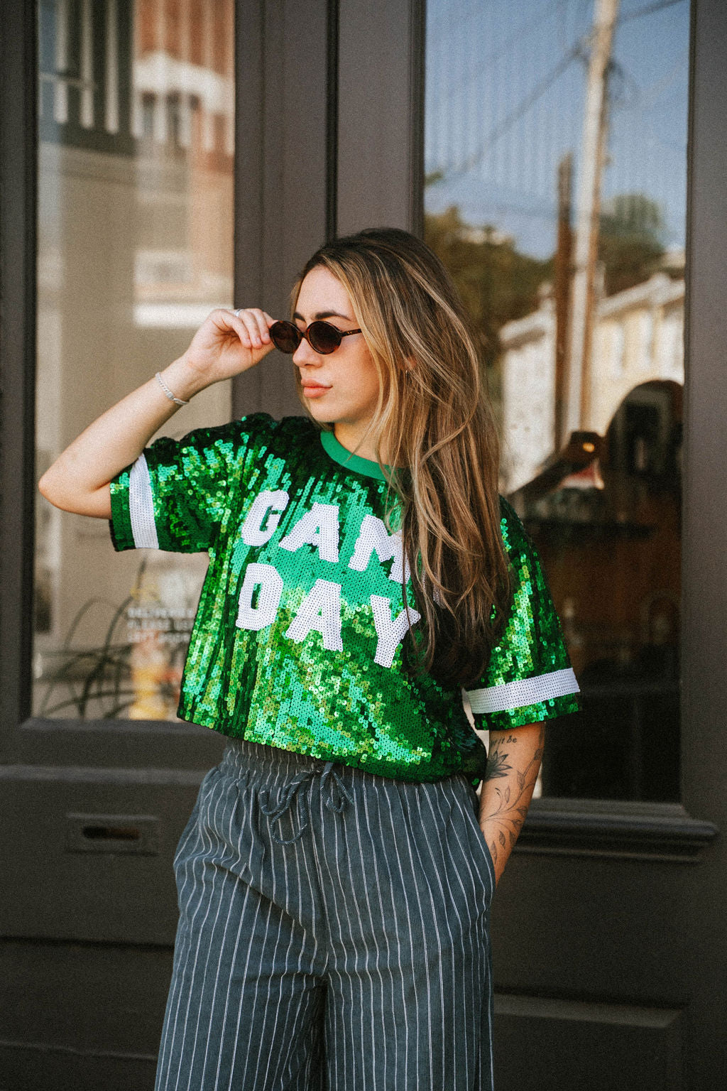 BIRDS Football Game Day Sequin Top
