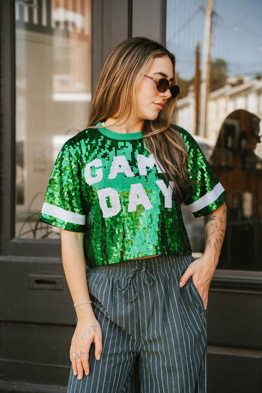 BIRDS Football Game Day Sequin Top