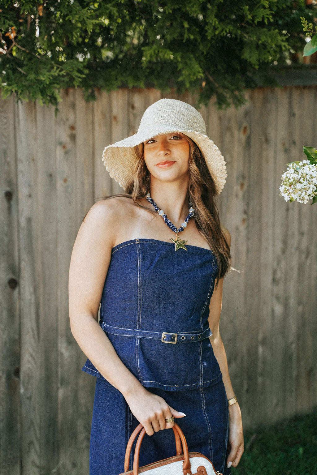 Harbor Denim Belted Mini Dress