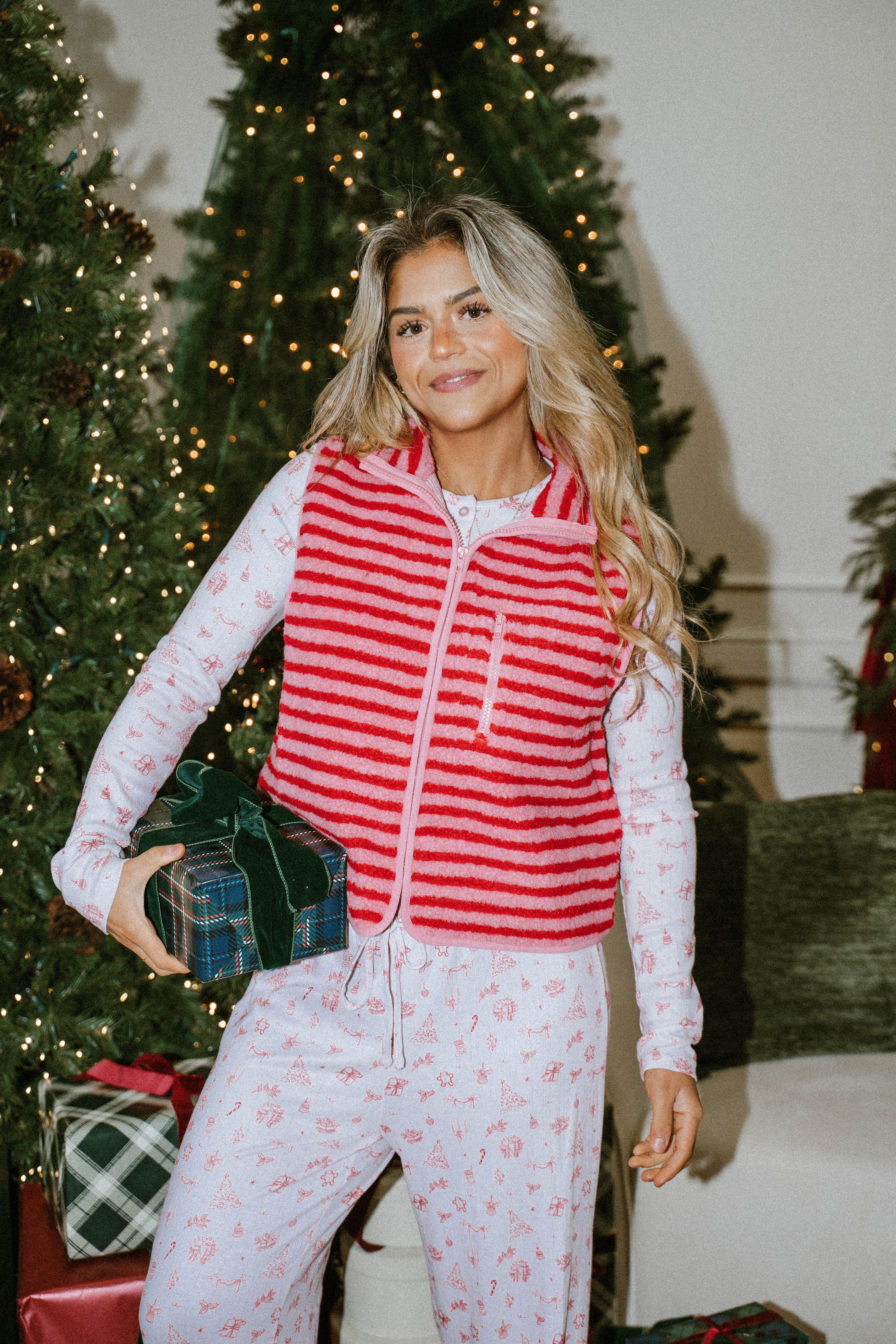 Candy Cane Cozy Striped Vest