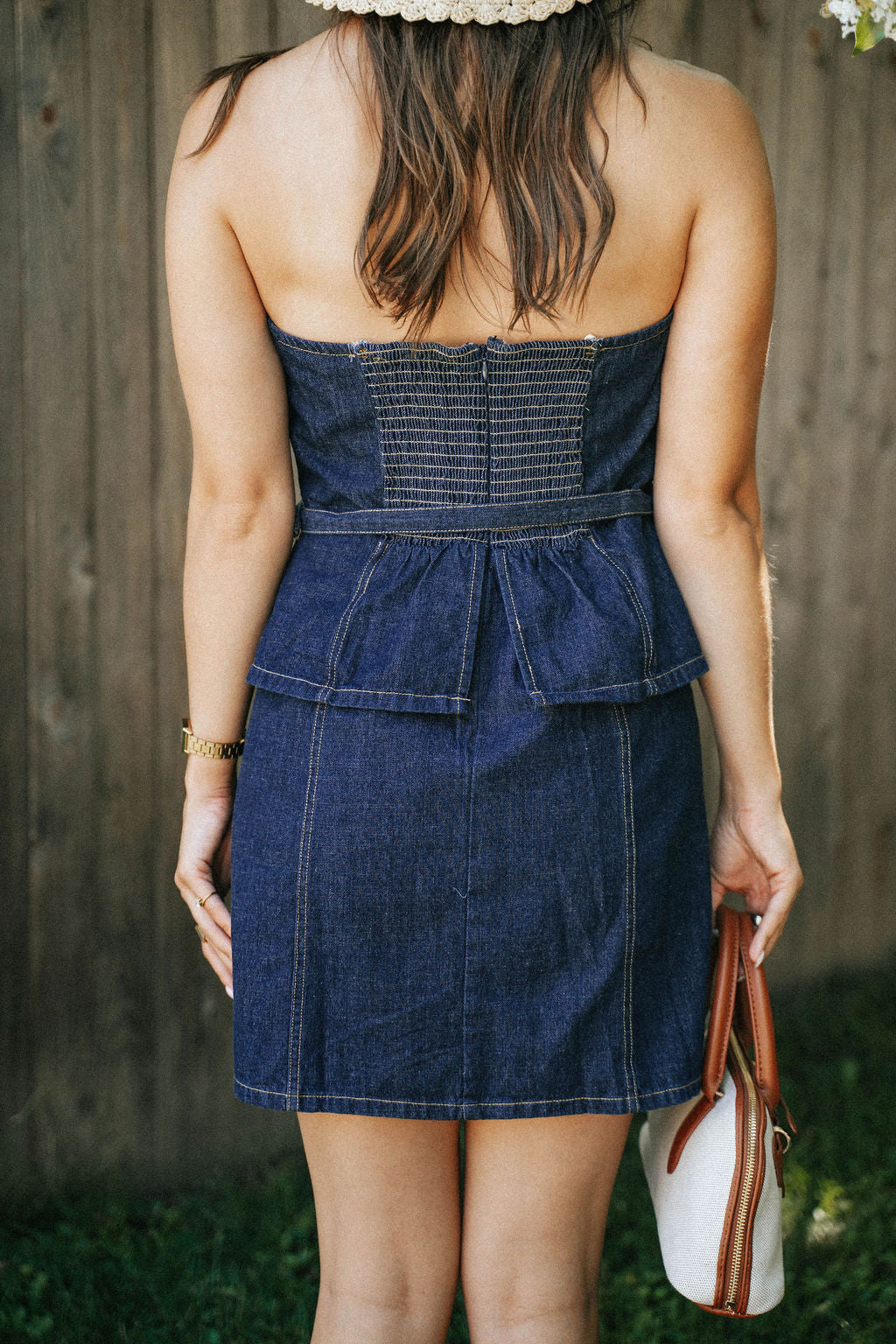 Harbor Denim Belted Mini Dress