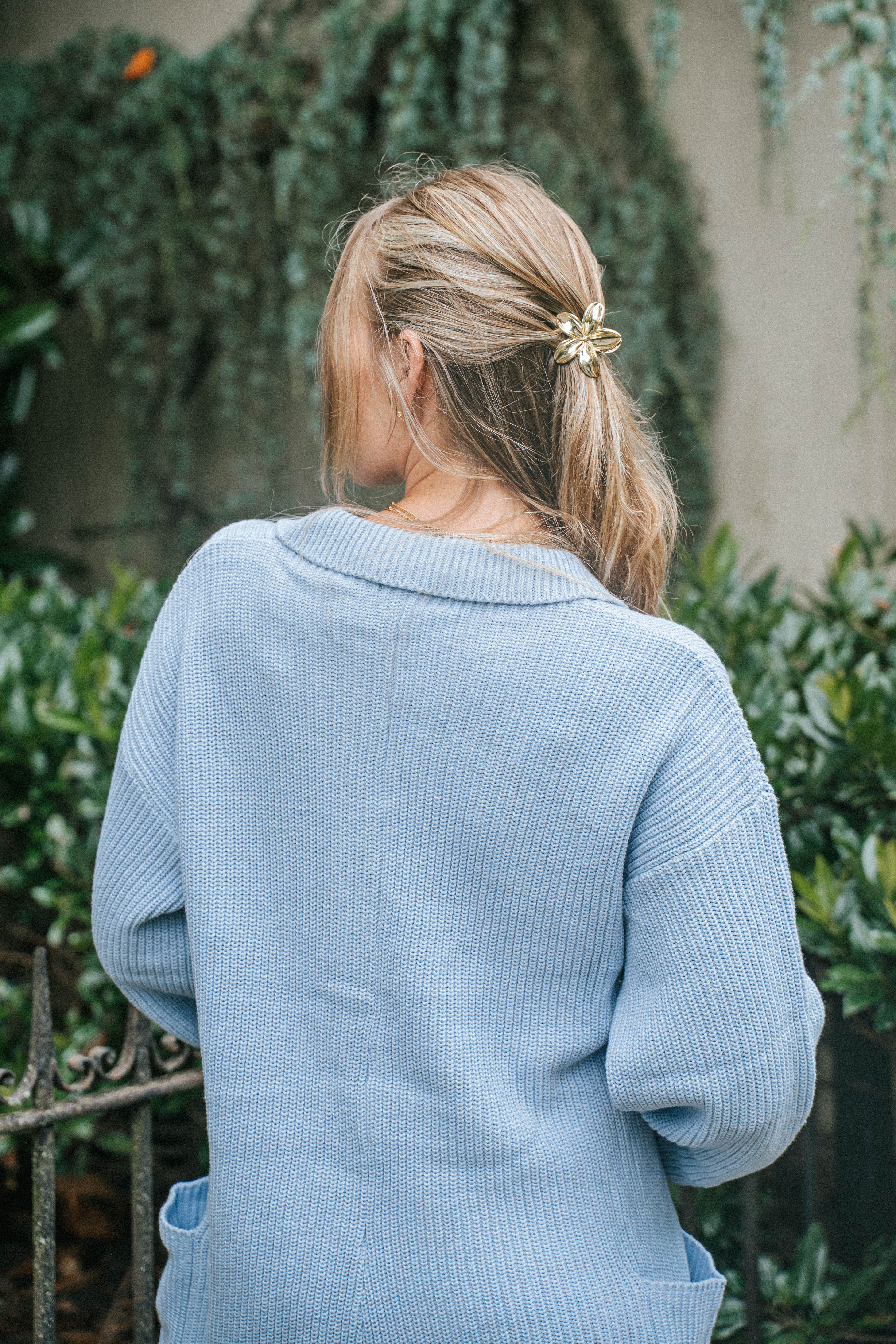 Cozy Chic Knit Romper – Light Blue