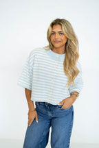 Sunday Shoreline Top- Sky Blue