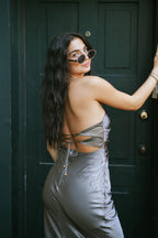 Marlowe Strapless Dress- Stone